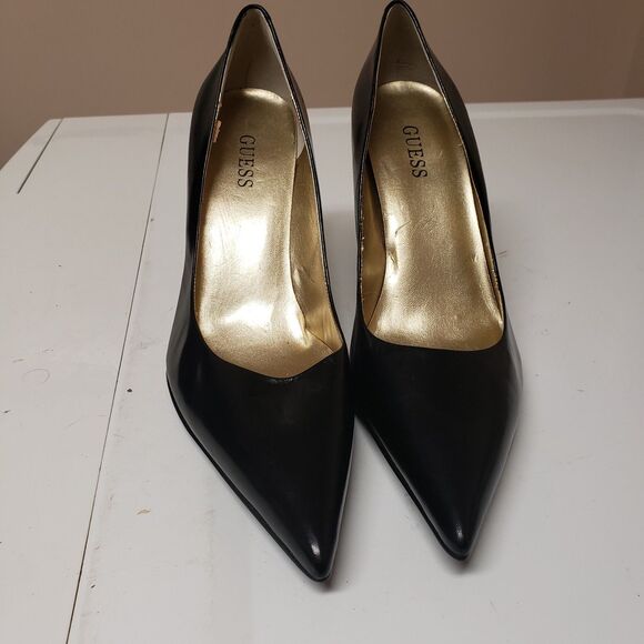 Guess Women’s Black Patent Leather Pointed Toe Stiletto Heels Size 9M PO Excel - Picture 5 of 11